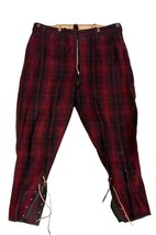 Early vintage WOOLRICH hunting BUFFALO PLAID wool pants 36x29 Talon Zip - $124.56