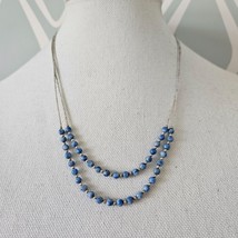 Carolyn Pollack Relios Lapis Lazuli Bead Sterling Silver Double Strand Necklace - £68.26 GBP