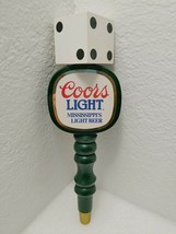 Vintage Coors Light Dice Mississippi&#39;s Light 11.5&quot; Beer Tap Handle Very Rare Bar - £63.21 GBP