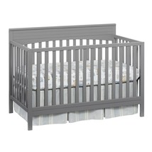 Convertible Crib Baby 4-in-1 Guard Rail Toddler Bed Daybed Full Size Wooden Grey - £182.22 GBP