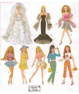 11-1/2" Barbie Summer Doll Clothes Bustier Wedding Gown Sundress Sew Pattern - $12.99