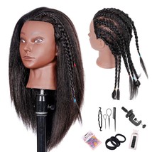 Mannequin Head Human Hair, Manikin Head with 100 Human Hair Cosmetology ... - $43.02