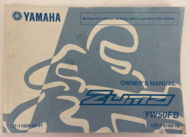 2012 Yamaha Motorcycle Zuma YW50FB Owner's Manual LIT-11626-25-31 - $15.84