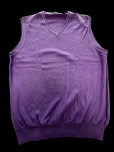 Alan Flusser Vest Sweater V Neck Purple Large L Cotton Men&#39;s - $297.74 MXN