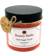 Strawberry Soft Sugar Scrub Exfoliating Body Scrub gift for her bath scrub - $9.45