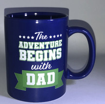 “The Adventure Begins With DAD”4 1/2”H 3 1/2”W Oversized Coffee Mug Cup-NEW - £15.46 GBP