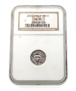 2002 1/10 Oz. Platinum Eagle Graded by NGC as MS-70! Key Date! - £349.59 GBP