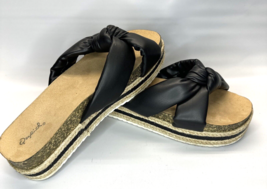 Qupid Black Crisscross Slides Espadrilles Sandals Shoes Ladies Women 9 M - £21.02 GBP