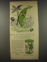 1956 Green Giant Peas Ad - What&#39;s the use of being a pea - $18.49