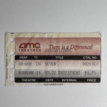 Se7en 1995 Ticket Stub Vintage 90s Retro Movie AMC Theater Seven Opening Night - £46.92 GBP