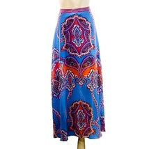 HALE BOB Women&#39;s Maxi Skirt Blue Multicolor Paisley Print Size M - $31.49