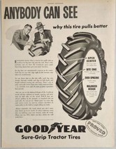 1947 Print Ad Goodyear Sure-Grip Tractor Tires Farmer & Salesman - $16.18