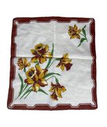 1 Vintage Cocktail Napkin Handkerchief Hankie Square 12&quot; x 11&quot; Floral Da... - €20,06 EUR