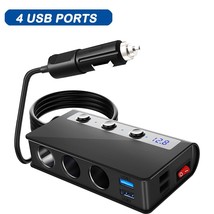 Anchtek 180W Car Lighter Splitter Fast Charger QC3.0 12/24V 4 Ports AuB Charging - £70.83 GBP