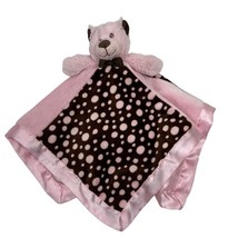 Mary Meyer Baby Pink Satin Trim Dot Teddy Bear Security Blanket Lovey Lovie - $17.71