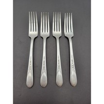 WM Rogers Mfg Set 4 Dinner Fork PRISCILLA LADY ANN Silverplate Flatware ... - $22.99