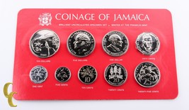 1980 Pièces de Monnaie Jamaica Brilliant Uncirculated (Bu ) Spécimen Kit 9 - $82.60