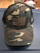 U.S. Flag Adult Camouflage Camo Adjustable Snapback Cap Hat W/ Trucker Meshback - £14.60 GBP