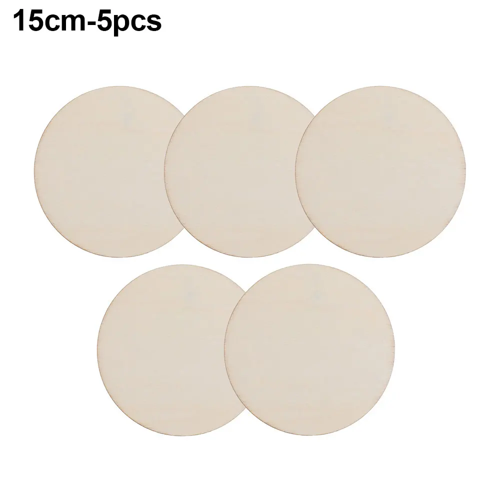 5-30cm Natural Round Unfinished Wood Slices Circles Blank Plaque -15cm-5pcs - $7.83 CAD