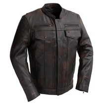 First Mfg Men&#39;s RAIDER Motorcycle Leather Jacket - $230.48+