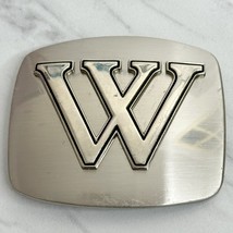 W Letter Initial Monogram Silver Tone Belt Buckle - £12.63 GBP