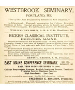 1906 Maine Academies Seminaries Institutes Advertisement College Educati... - $463.47 MXN