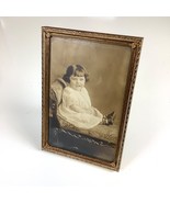 Antique Baby Girl Chaise Photo Victorian Deco Metal Floral Frame 4.25 x ... - $454.28 MXN