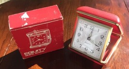 Vintage Equity Folding Travel Alarm Clock Red Made In Taiwan Glow In The... - £11.81 GBP