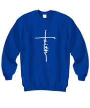Religious Sweatshirt Faith Cross, Jesus, Christian, love Royal-SS  - £21.54 GBP