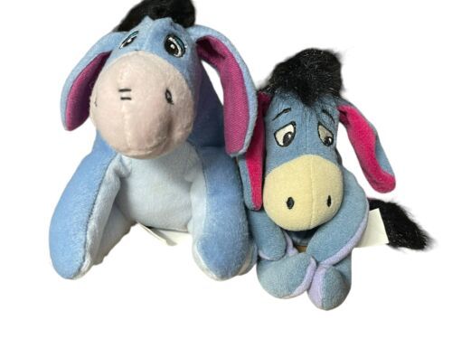 Primary image for Eeyore Plush Stuffed Animal Toy Lot 2 Disney Store Winnie The Pooh 6 & 8"