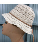 C.C. Exclusives Ivory Youth Girls Dress Lace Knit Cap Hat 54cm - $19.73