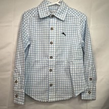 NWT Tommy Bahama Boys Blue White Plaid Long Sleeve Shirt Size XS (4) - £14.22 GBP