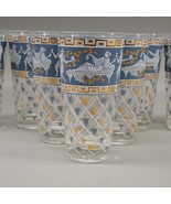 Vintage Cera Etruscan Frieze Drinking Glasses Mid Century 8 Pc. Tumblers... - $62.35 CAD