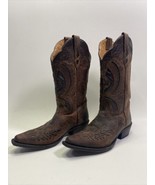 J.B. Dillon Brown Leather Cross Pattern Western Cowboy Boots JBW2218 Wom... - £70.52 GBP