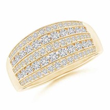 ANGARA Multi-Row Diamond Tapered Anniversary Band 14k Gold (HSI2, Size-2.2) - £1,629.27 GBP