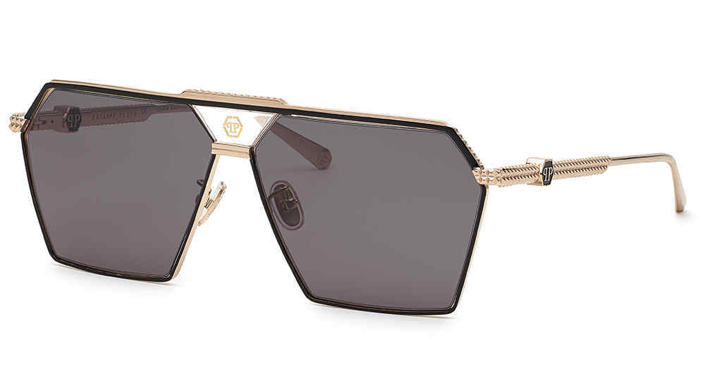 PHILIPP PLEIN SUN SPP076M Sunglasses ROSE-GOLD-BLACK-0301 66mm - $954.36