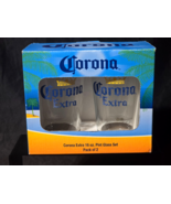CORONA EXTRA 16 Ounce Pint Beer Glass - NEW In Original Box - Pair Of 2 USA - $30.04 CAD
