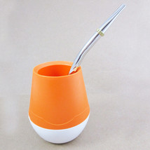 Mate Gourd With Bombilla Plastic Easy Clean Yerba Mate Tea Cup Straw Drink 5645 - £30.66 GBP