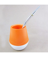 Mate Gourd With Bombilla Plastic Easy Clean Yerba Mate Tea Cup Straw Dri... - £30.59 GBP