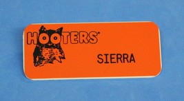 Hooters Restaurant &quot;SIERRA&quot; Orange Girl Name Tag / Pin -  Waitress Pin - £11.86 GBP