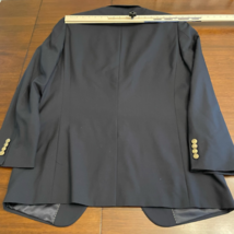 Club Room Men Suit Jacket Blazer Blue Flap Pockets 100% Wool 42L *READ* - £20.02 GBP