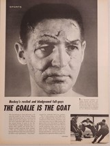 1966 Magazine Photo NHL Goalie Terry Sawchuck Toronto Male Leafs Scarred... - $18.88