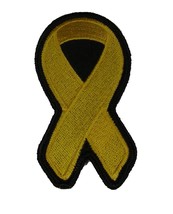 Gold Ribbon for Childhood Cancers Awareness Patch - Gold - Veteran Owned Busines - £4.55 GBP