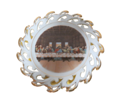 The Last Supper Hanging Porcelain Plate Basilica 7 1/4&quot; Diam Japan W/Hanger - $10.89
