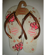 New Havaianas Women&#39;s Flip Flops Sandals Multi-Color Floral Print Size 1... - $37.88 CAD