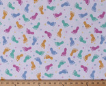 Footprints Multi-Color Stars Hearts Baby Cotton Flannel Fabric Print BTY... - $9.95