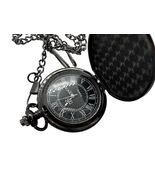 Vintage Black Fantasy Medal Quartz Pocket Watch - Elegant Style - €20,11 EUR