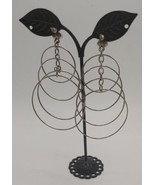 JEWELRY Studed Multiple Hoops Connected Earrings Costume - $5.93