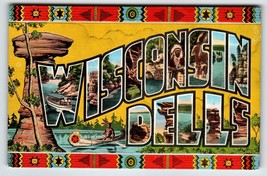 Greetings From Wisconsin Dells Large Big Letter Postcard Demon&#39;s Anvil Kropp - £6.47 GBP