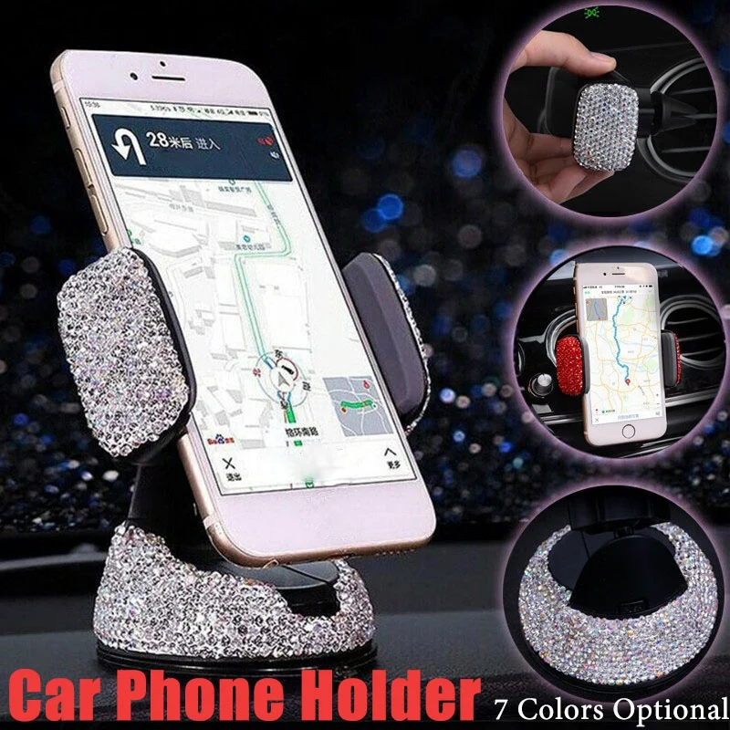 Universal Car Phone Holder Multifunction Crystal Rhinestone Car Air Vent GPS - £14.77 GBP+